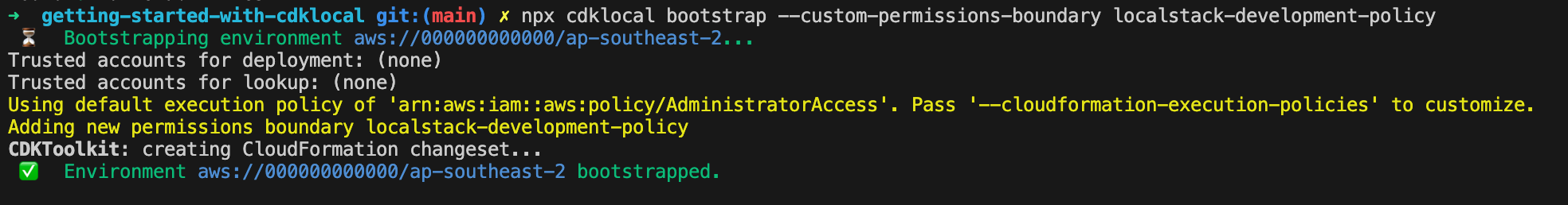 cdklocal bootstrap